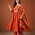 Embroidered Chanderi Flared Kurta Pant and Dupatta Set