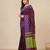 purple geometric motifs cotton blend handspun soft saree