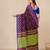 purple geometric motifs cotton blend handspun soft saree