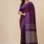 purple geometric motifs cotton blend handspun soft saree