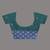 teal geometric motifs cotton blend handspun soft saree