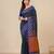 grey geometric motifs cotton blend handspun soft saree