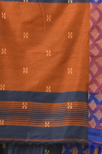 grey geometric motifs cotton blend handspun soft saree