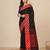 black geometric motifs cotton blend handspun soft saree