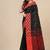 black geometric motifs cotton blend handspun soft saree