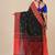 black geometric motifs cotton blend handspun soft saree