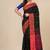 black geometric motifs cotton blend handspun soft saree