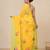 yellow printed mulmul soft saree