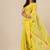lemon yellow printed mulmul soft saree