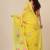 lemon yellow printed mulmul soft saree