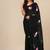 black printed mulmul soft saree