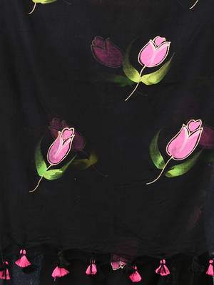 black printed mulmul soft saree 4
