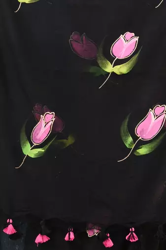 black printed mulmul soft saree