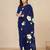 blue printed mulmul soft saree