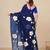 blue printed mulmul soft saree