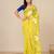 lime green printed mulmul soft saree
