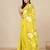 lime green printed mulmul soft saree