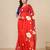 red printed mulmul soft saree