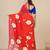 red printed mulmul soft saree