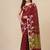 red geometric motifs cotton blend handspun soft saree