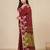 red geometric motifs cotton blend handspun soft saree