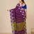 violet geometric motifs cotton blend handspun soft saree