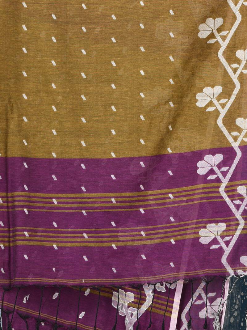 violet geometric motifs cotton blend handspun soft saree