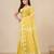 yellow printed cotton blend handspun soft saree