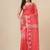red printed cotton blend handspun soft saree
