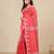 red printed cotton blend handspun soft saree