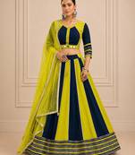 Lemon Cotton Handwork Navratri Lehenga Choli