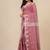 nude pink printed cotton blend handspun soft saree