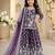 Girls purple faux georgette with embroidery chain work kurta sharara & dupatta set