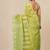 lime green printed cotton blend handspun soft saree