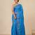 sapphire blue heart motifs cotton blend handspun soft saree