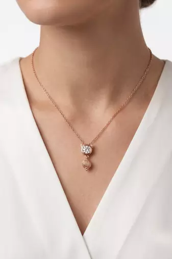 25 Sterling Silver Rose Gold Plated Cute  Cat Kitty Charm CZ Pendant Necklace  Set for Women