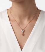 25 Sterling Silver Rose Gold Plated Cute  Cat Kitty Charm CZ Pendant Necklace  Set for Women