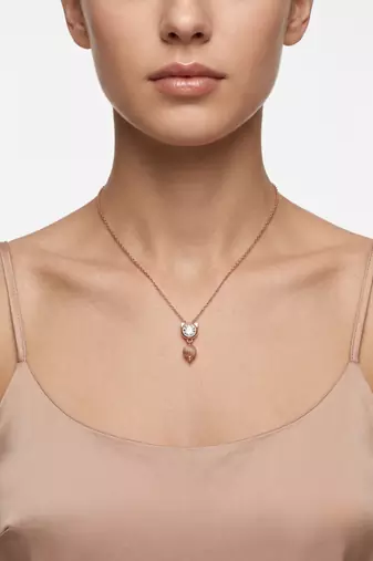 25 Sterling Silver Rose Gold Plated Cute  Cat Kitty Charm CZ Pendant Necklace  Set for Women