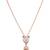 25 Sterling Silver Rose Gold Plated Cute  Cat Kitty Charm CZ Pendant Necklace  Set for Women