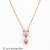 25 Sterling Silver Rose Gold Plated Cute  Cat Kitty Charm CZ Pendant Necklace  Set for Women