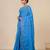 sapphire blue heart motifs cotton blend handspun soft saree