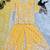 Girls yellow faux georgette with embroidery chain work kurta sharara & dupatta set