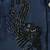 Boys navy blue satin peacock bead work embroidered indo western blazer & trouser set