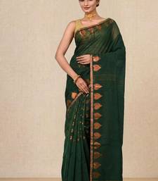 green heart motifs cotton blend handspun soft saree