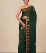 green heart motifs cotton blend handspun soft saree