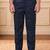 Boys navy blue satin peacock bead work embroidered indo western blazer & trouser set