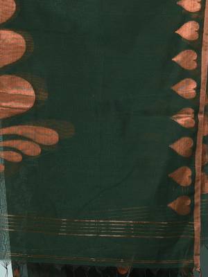 green heart motifs cotton blend handspun soft saree 4