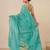 sea green heart motifs cotton blend handspun soft saree