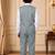 Boys light grey cotton blend floral sequined 3 piece suit set with bowtie