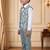 Boys light grey cotton blend floral sequined 3 piece suit set with bowtie